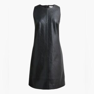 J. Crew Black Faux leather shift dress, size 10
